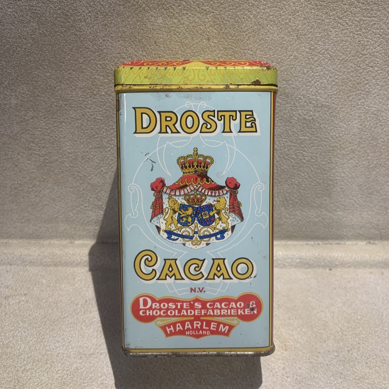 Vintage Droste Cacao Haarlem Holland Advertising Litho Tin Box