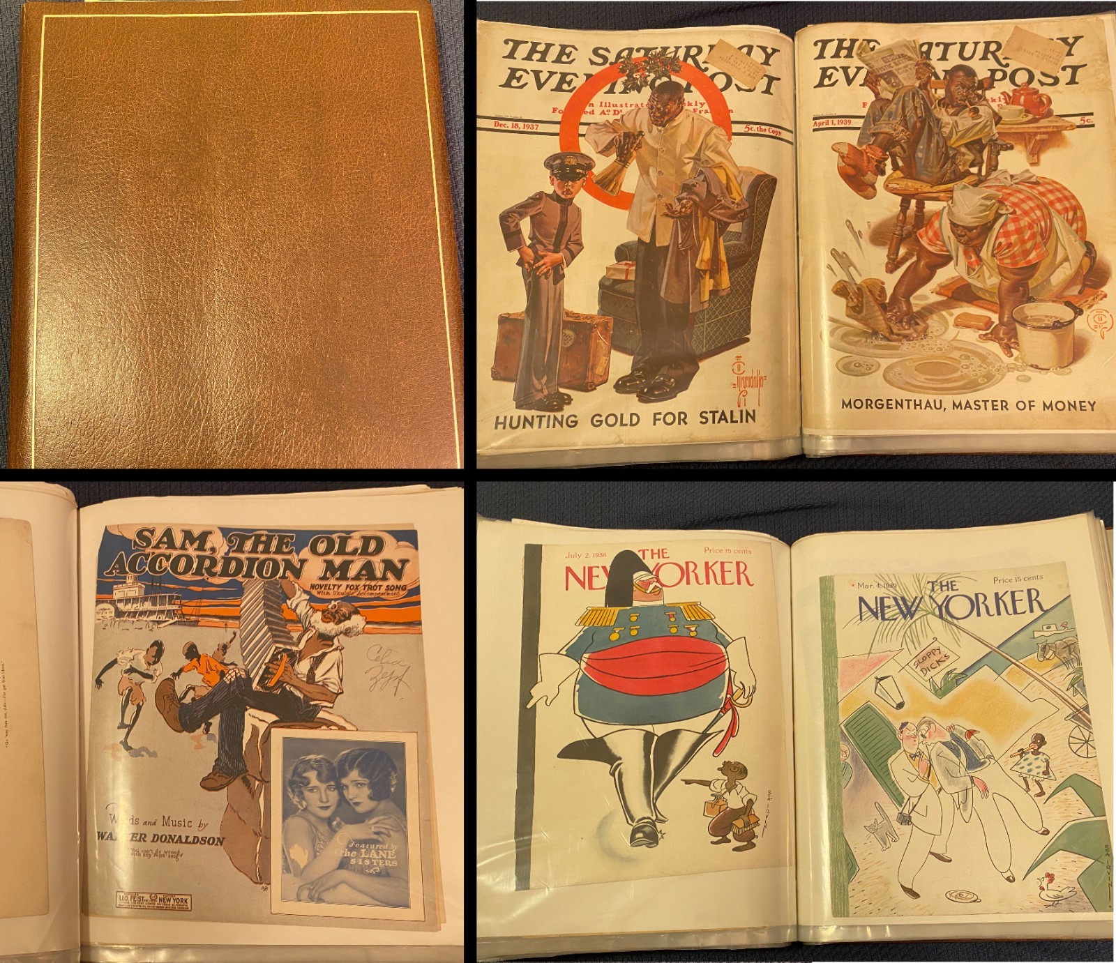 Black Americana African American Prints Binder Vtg 1930s Magazine Covers Antique