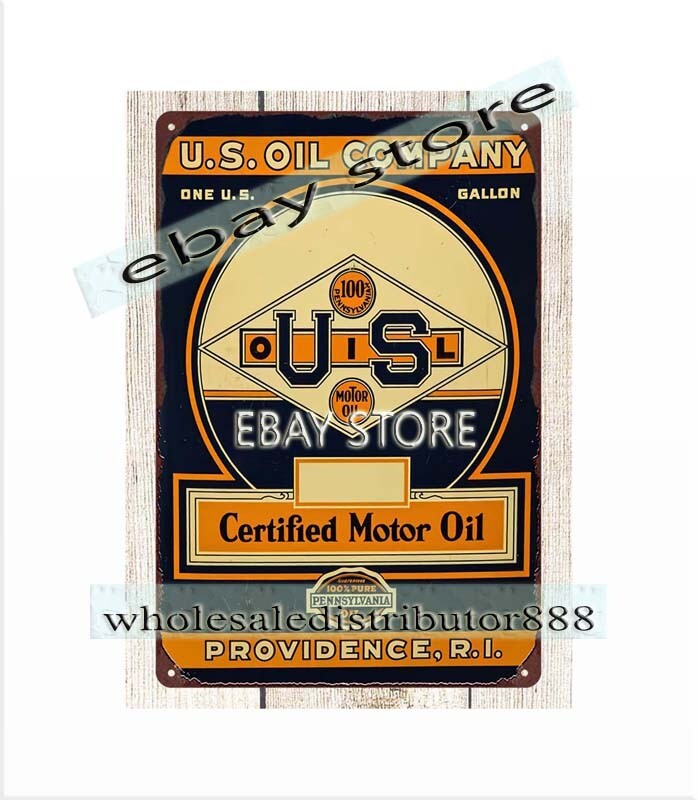 U.S. Oil automotive car garage metal tin sign collectible inspirational wall art