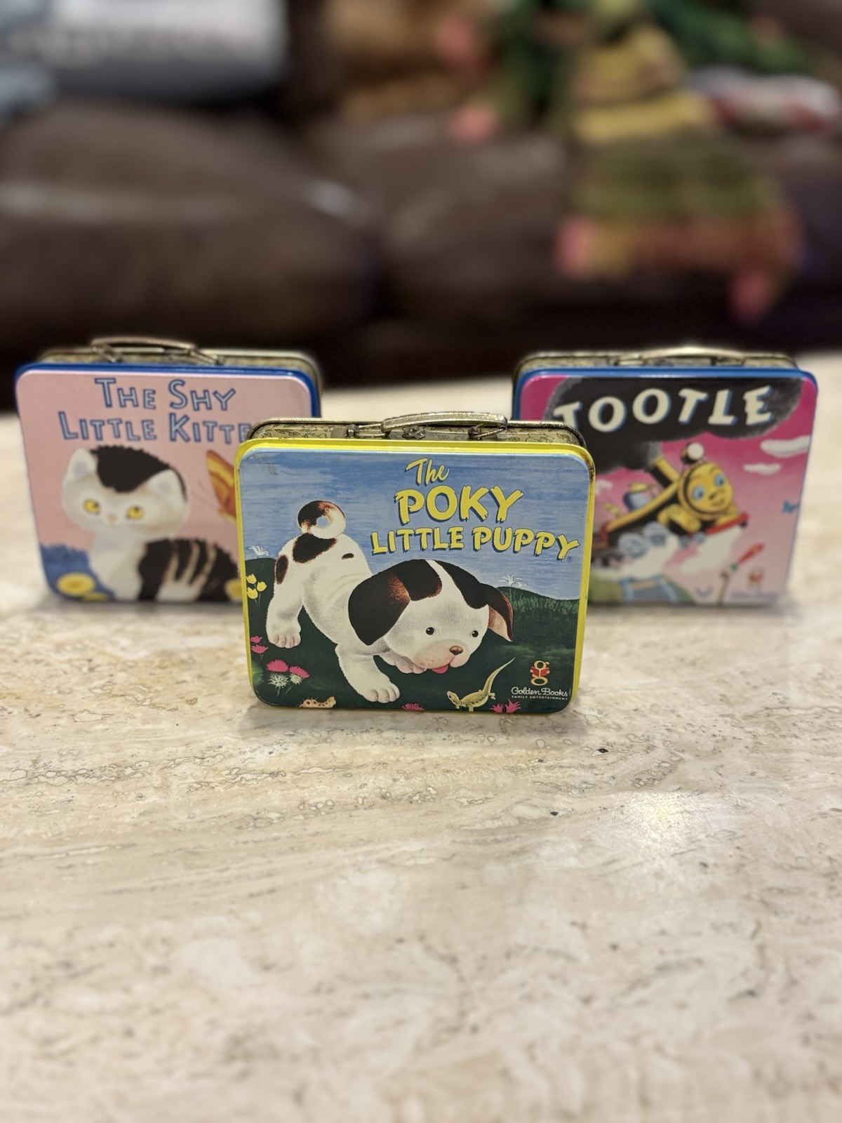 Lot of 3 Vintage Little Golden Books Mini Tin Candy Lunch Box 1998 No Books