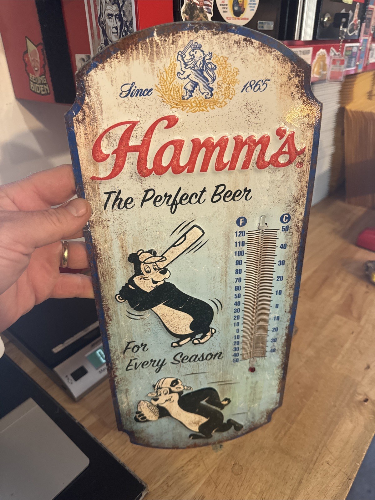 Hamms Bear Thermometer Land Sky Blue Waters Collector Indoor Outdoor 2024 GIFT