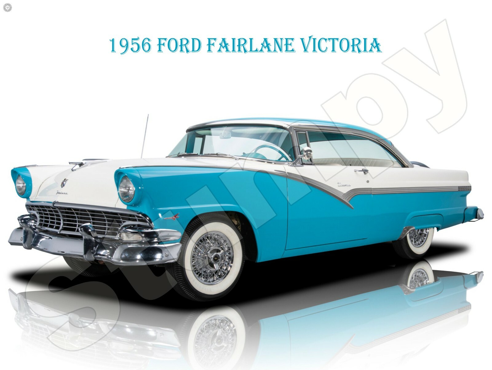 1956 Ford Fairlane Victoria Metal Sign 9″ x 12″ or 12″ x 16″