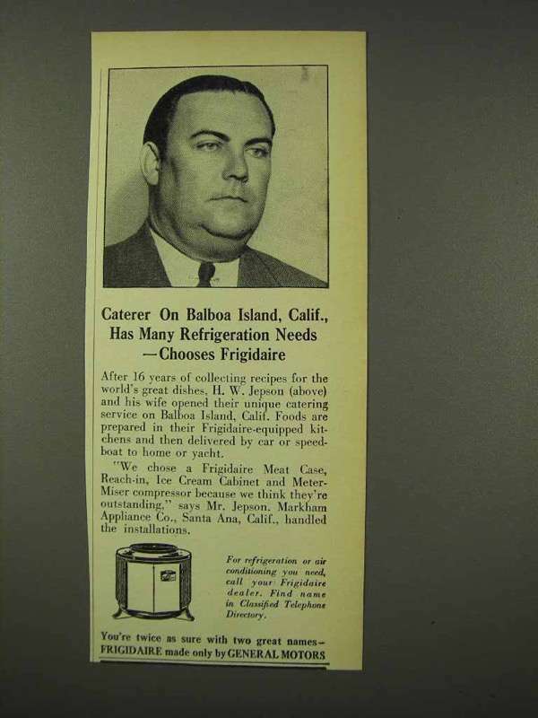 1948 Frigidaire Refrigerator Ad – Caterer Balboa Island