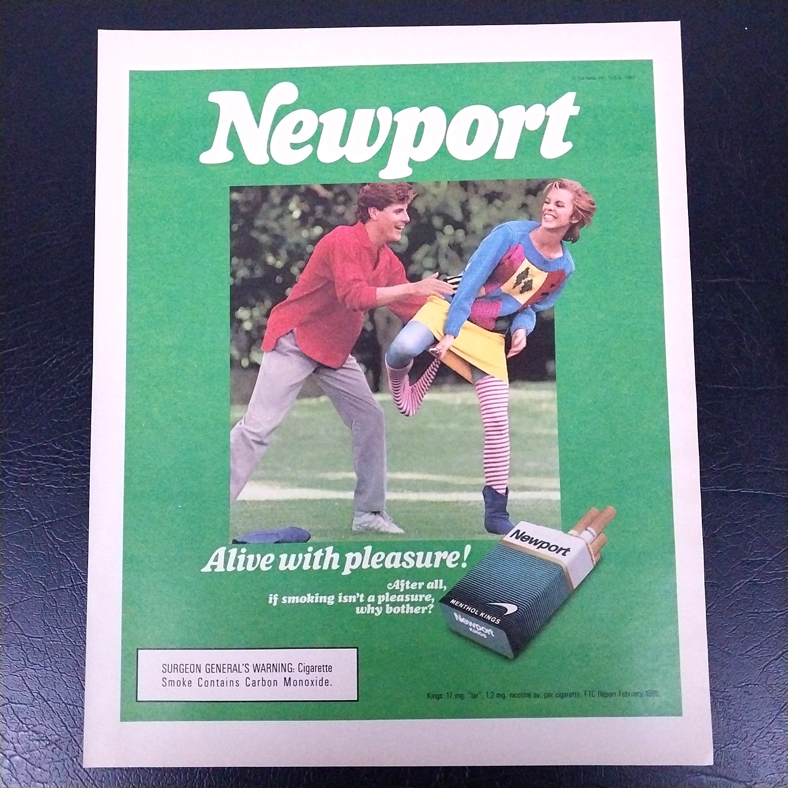 1987 Newport Cigarettes Vintage Print Ad Original Magazine Full Page