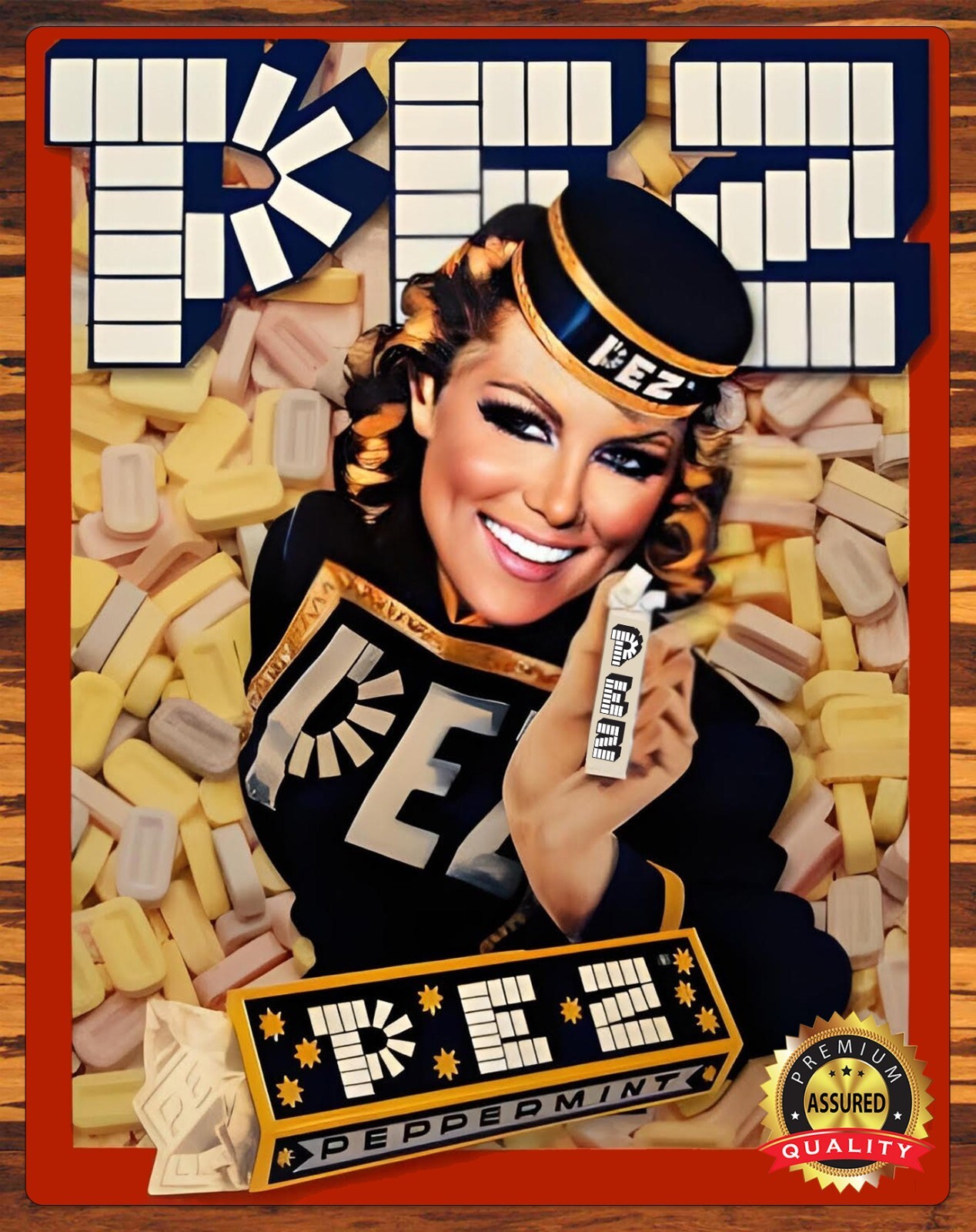 Pez – Peppermint – Restored – 1970s – Metal Sign 11 x 14