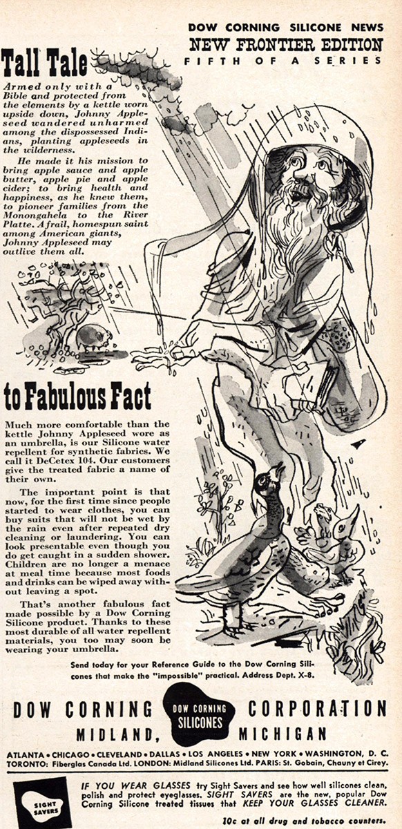 1951 Dow Corning: New Frontier Edition Vintage Print Ad