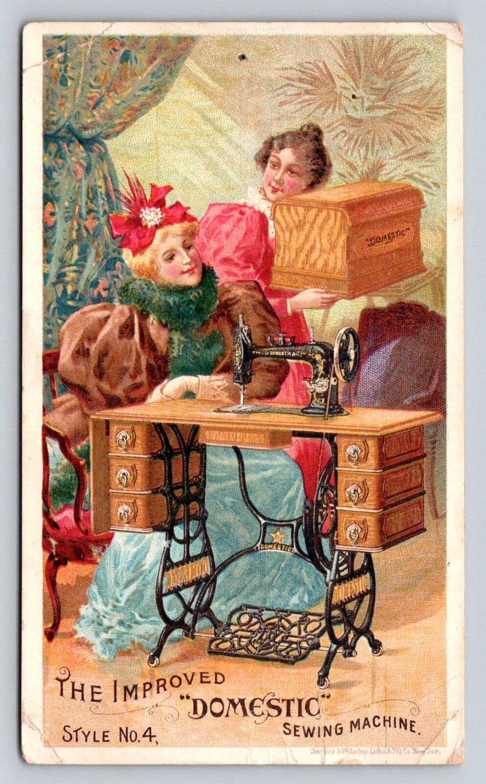 Improved Domestic Sewing Machine Wimen Reveal Trundle Style #4 P380