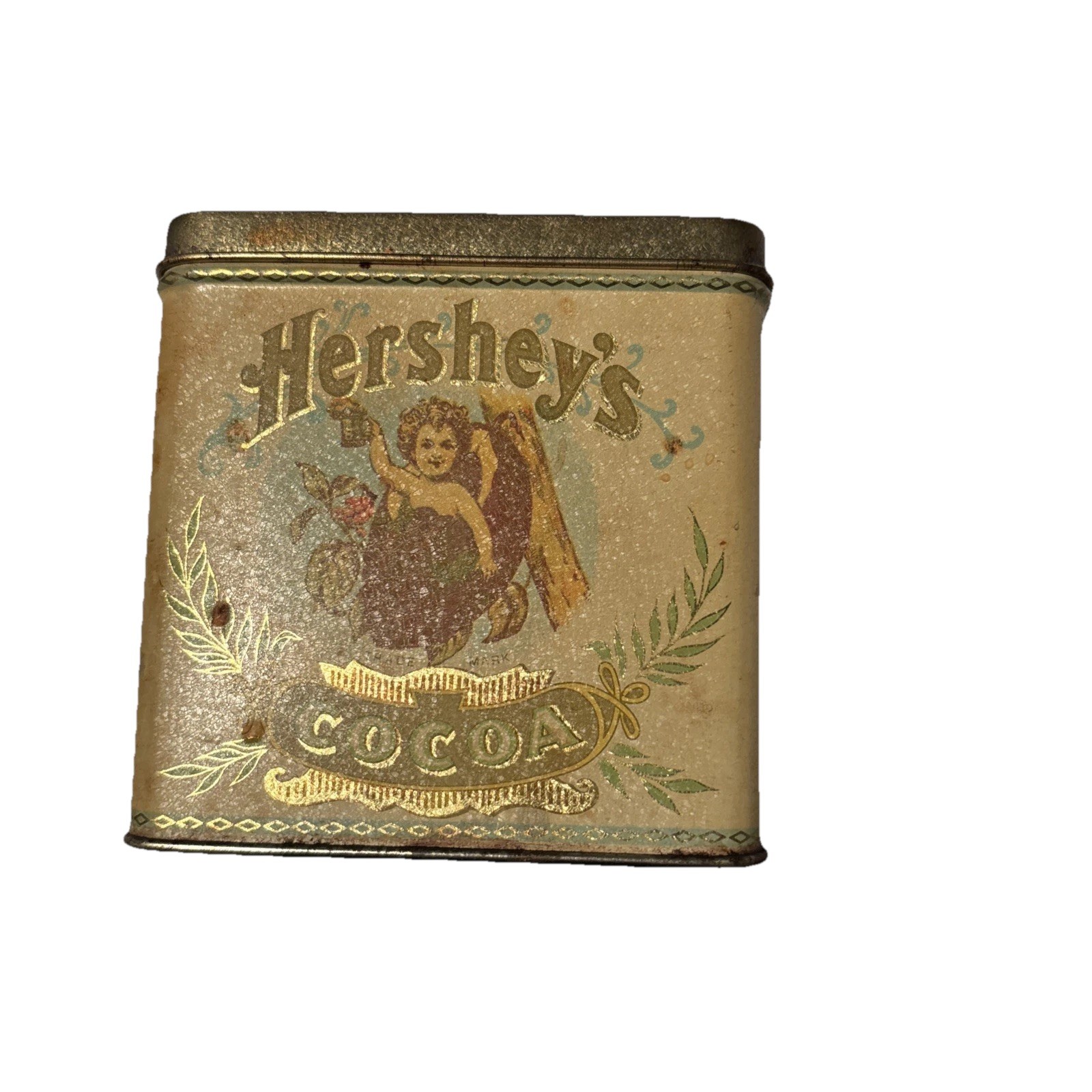 Vintage, collectible Hershey’s Cocoa Trademark tin 4” X 4” X 4”