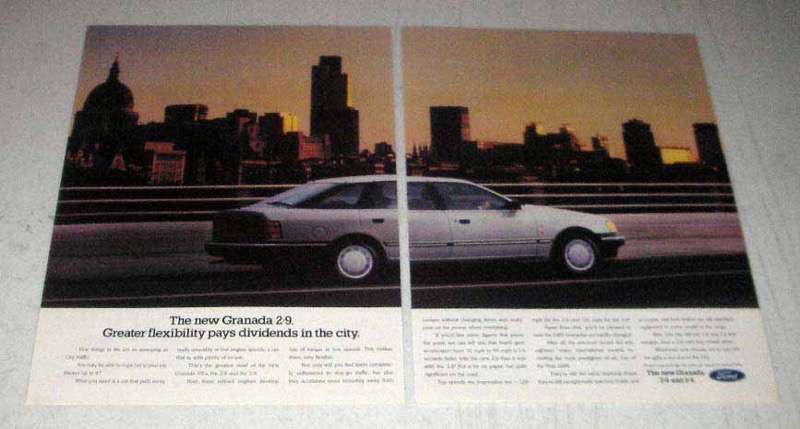 1987 Ford Granada 2.9 Car Ad – Pays Dividends in City