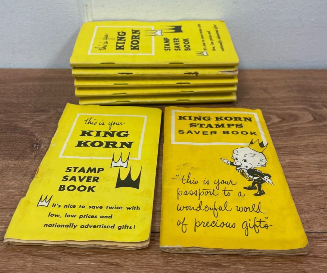 Lot of 7 King Korn Stamp Saver Books 5 Full / 2 Used