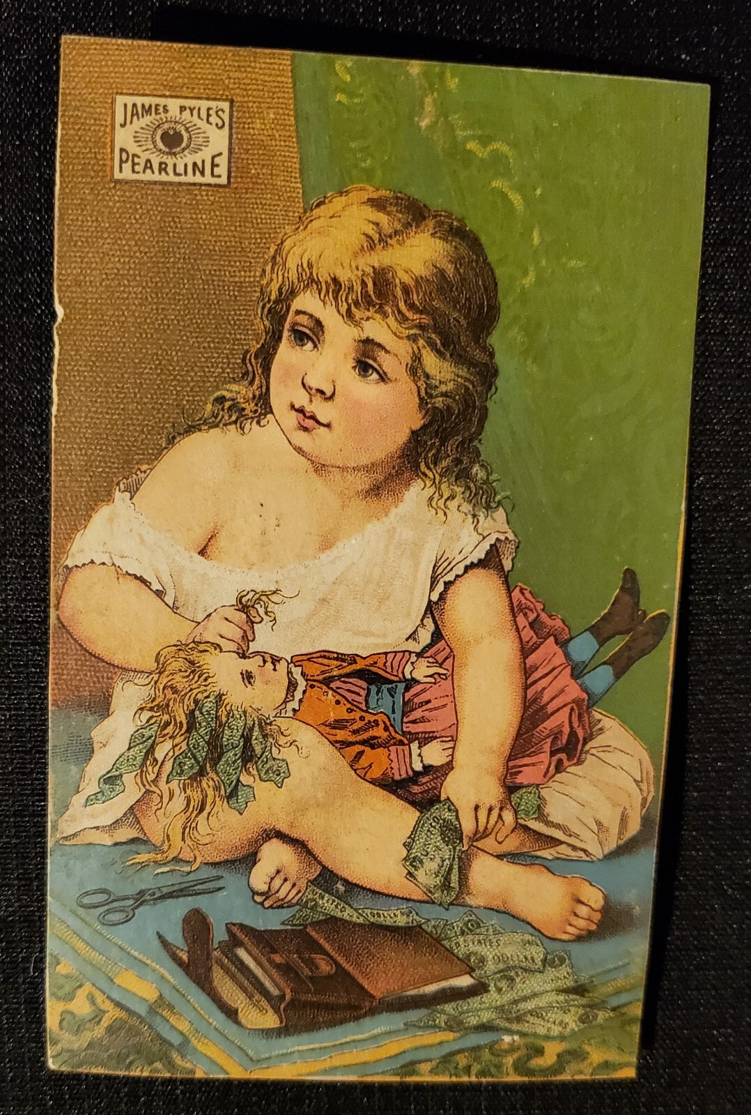 James Pyle Pearline Washing Soap Victorian Card – Girl Money Doll Hair Wallet
