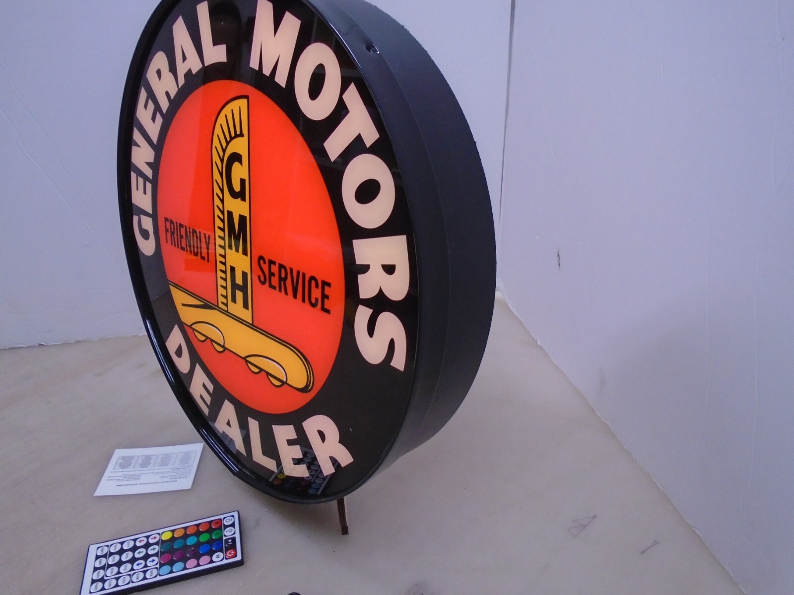 General Motors Old Logo Round LED Display lighted sign lightbox Wall Hanging