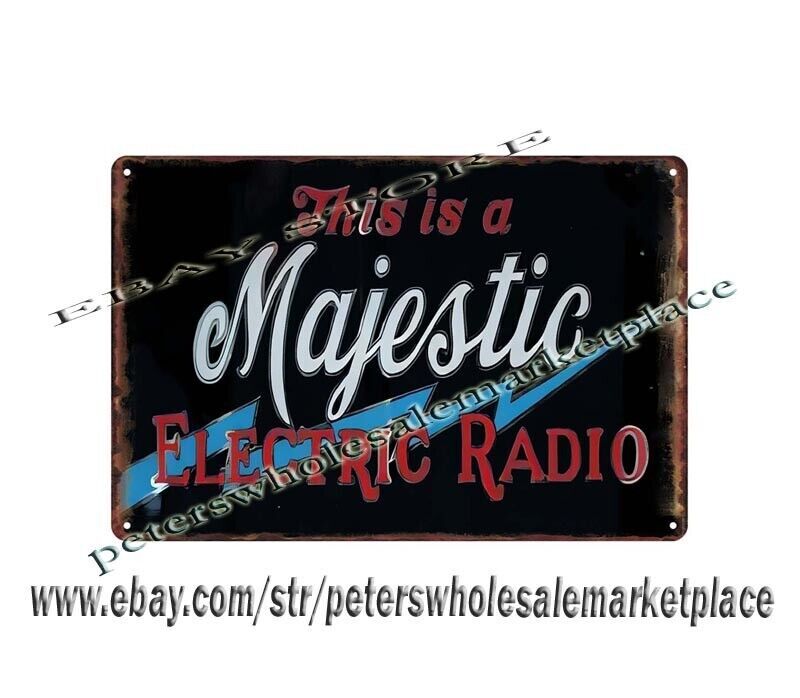 Majestic Electric Radio metal tin sign indoor wall advertising wall decor