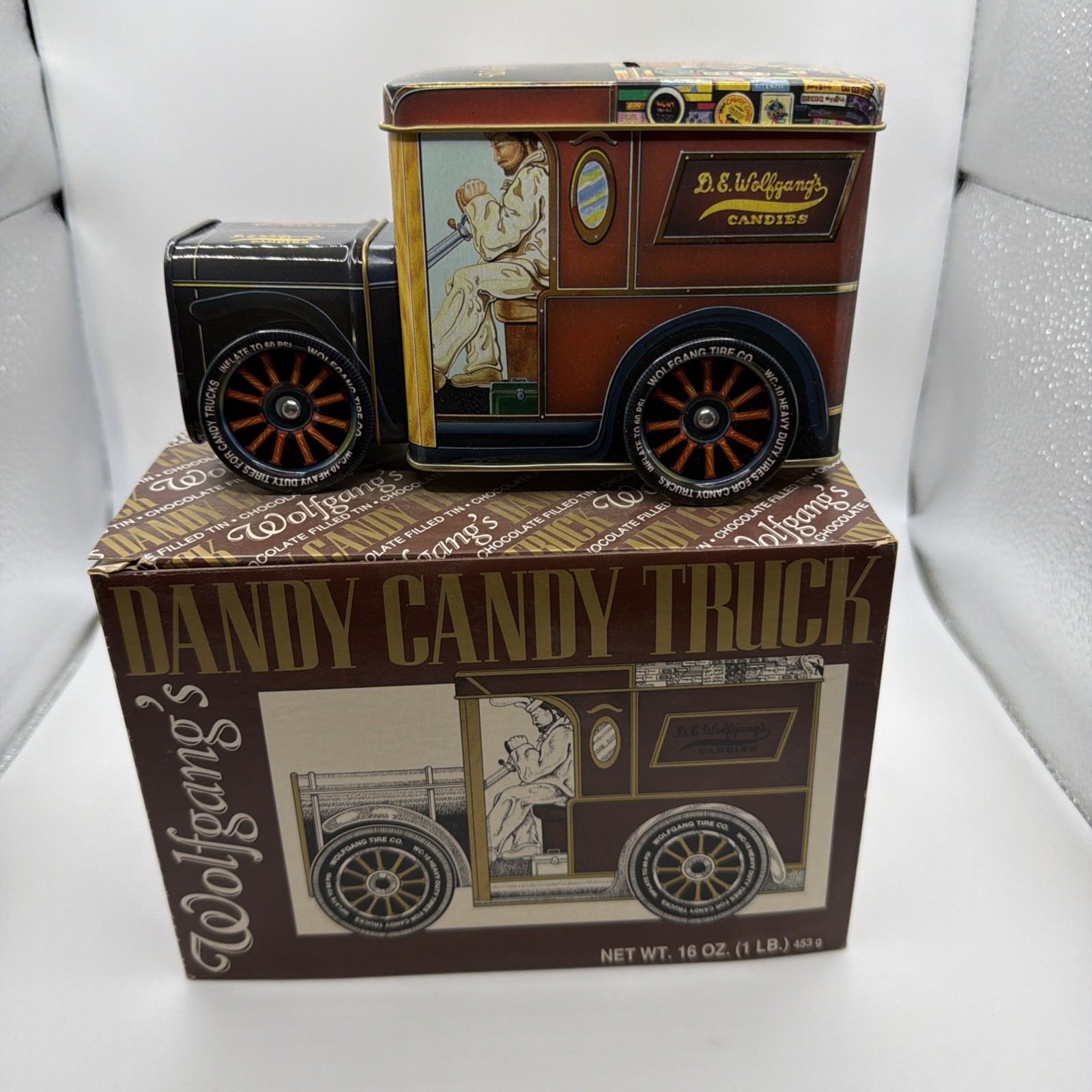 Vintage Wolfgang’s Dandy Candy Truck Tin Coin Bank York PA Original Box EMPTY