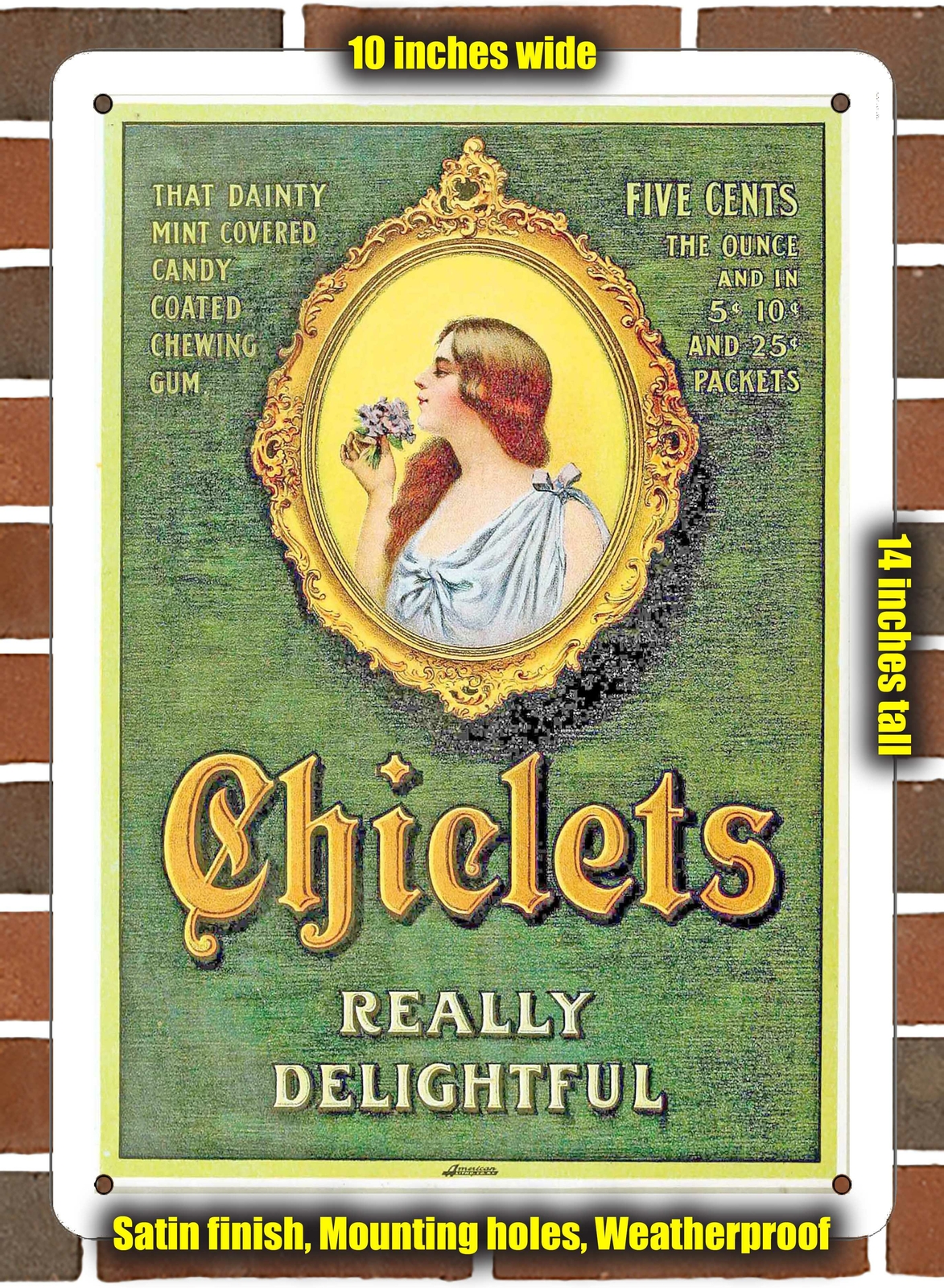 Metal Sign – 1908 Chiclets Gum- 10×14 inches