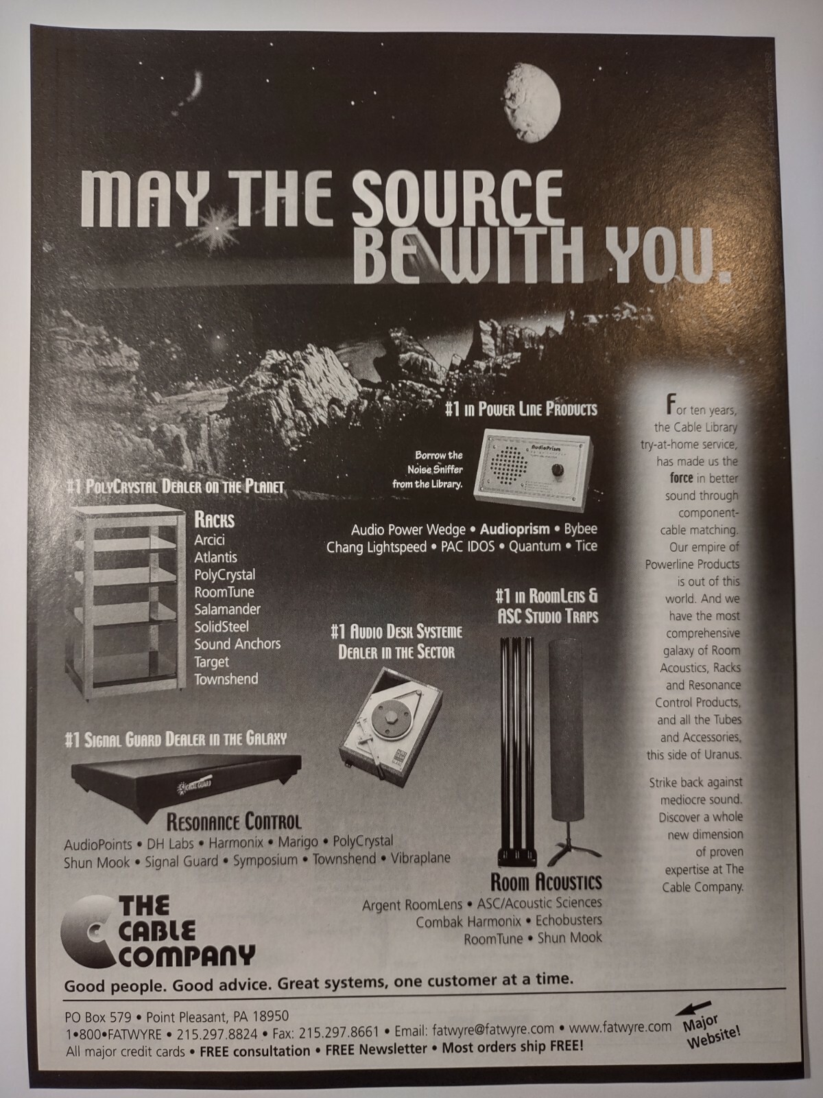 The Cable Company May the Source Be With You Audio Vintage 1985 Print Ad