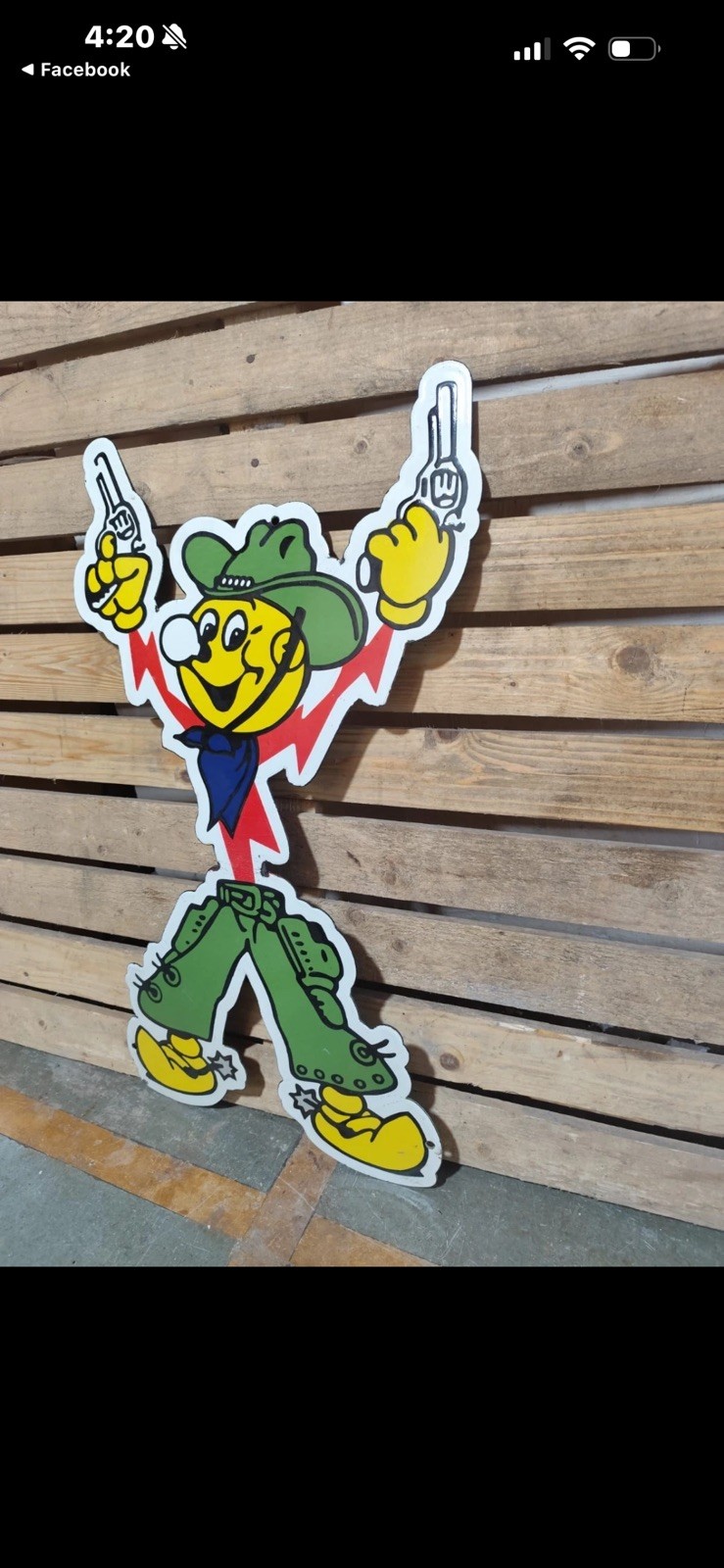 Reddy kilowatt Electric Man Porcelain 30×17 inch enamel single side sign board