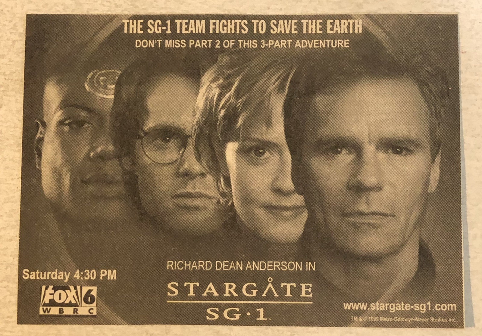 Stargate SG-1 Tv Series Vintage Print Ad Richard Dean Anderson TPA14