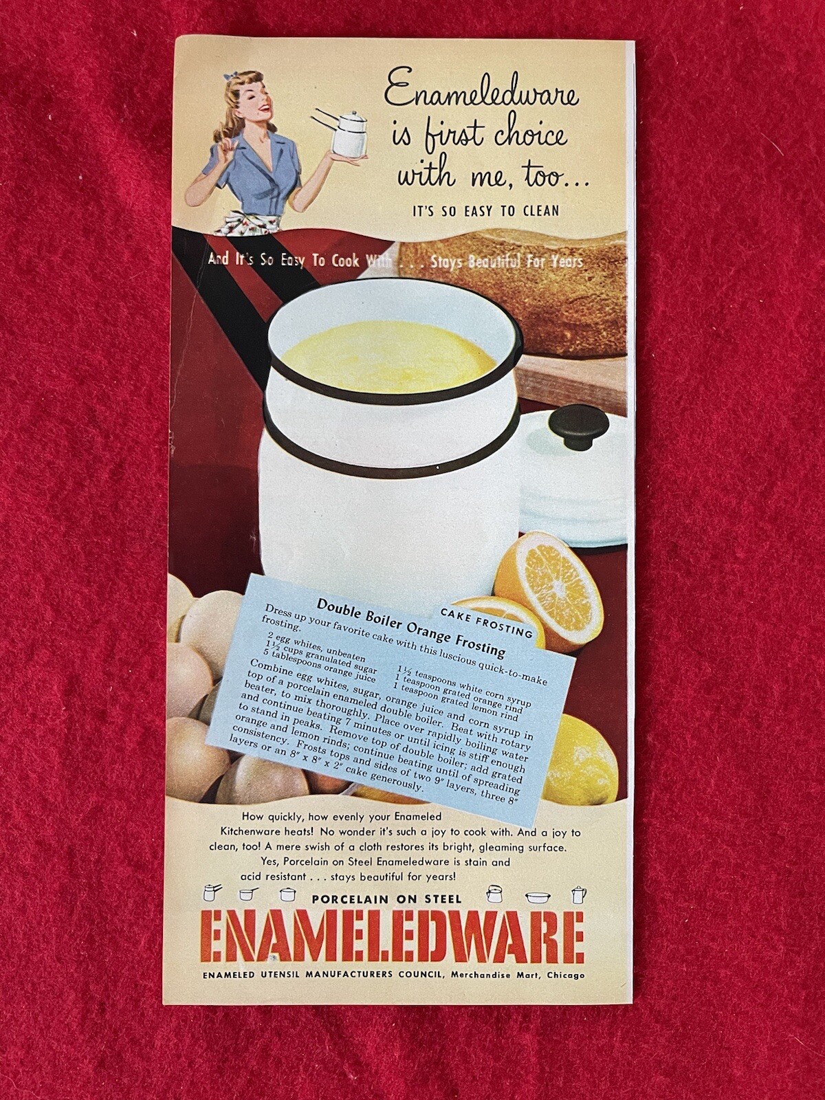 Vintage 1949 Print Ad Enameled Ware Porcelain On Steel