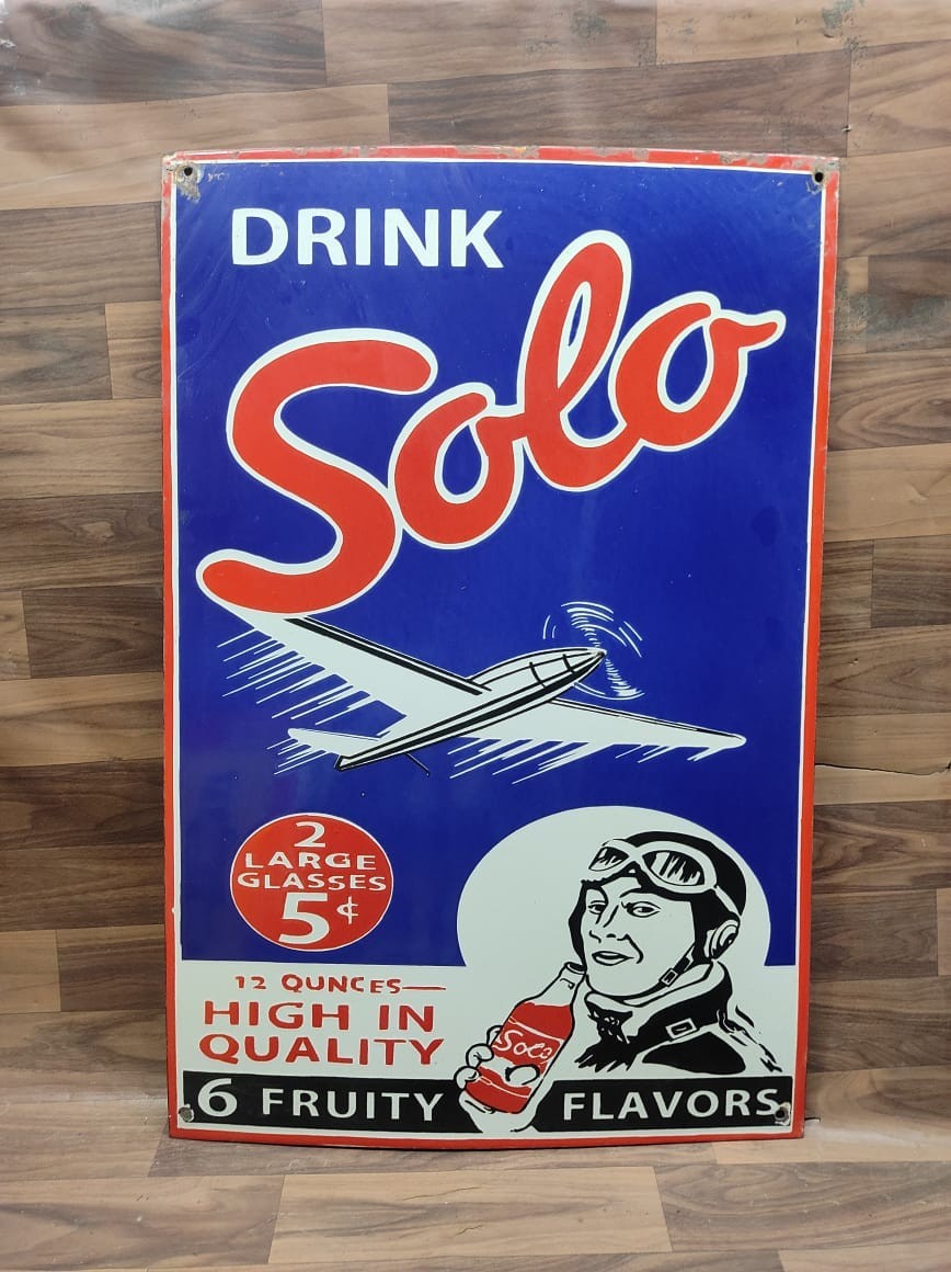Porcelain Solo Enamel Metal Sign Plate Size 30″ x 20″ Inches