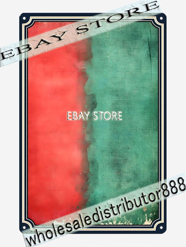 Red Green Split Metal Tin Sign Rustic Vintage Texture nostalgic s collectible