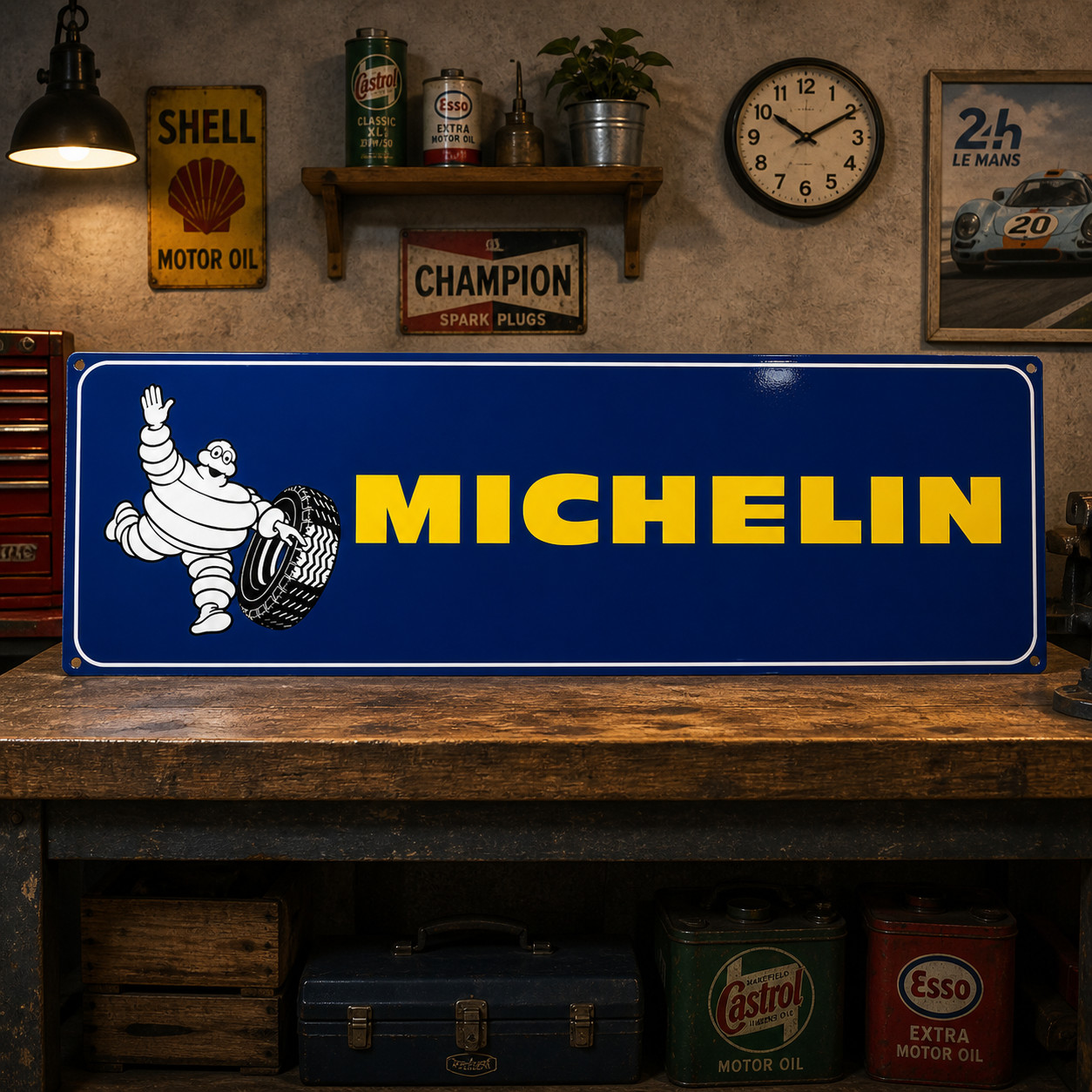 Michelin Bibendum – Tire Advertising Heavy Metal Sign–118 × 40 cm – 46.5” × 15.7