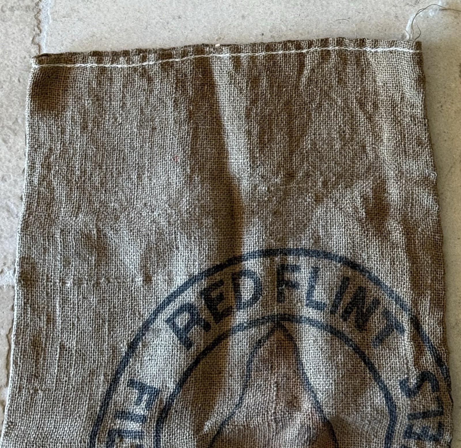 Vintage Red Flint Burlap Sack