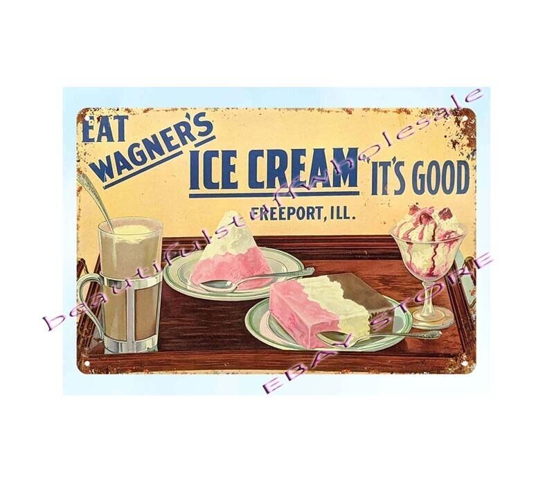 modern bedroom designs WAGNERS ICE CREAM FREEPORT IL metal tin sign