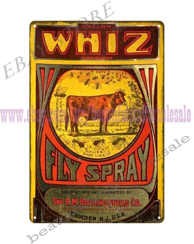 Whiz Fly Spray metal tin sign house accessories
