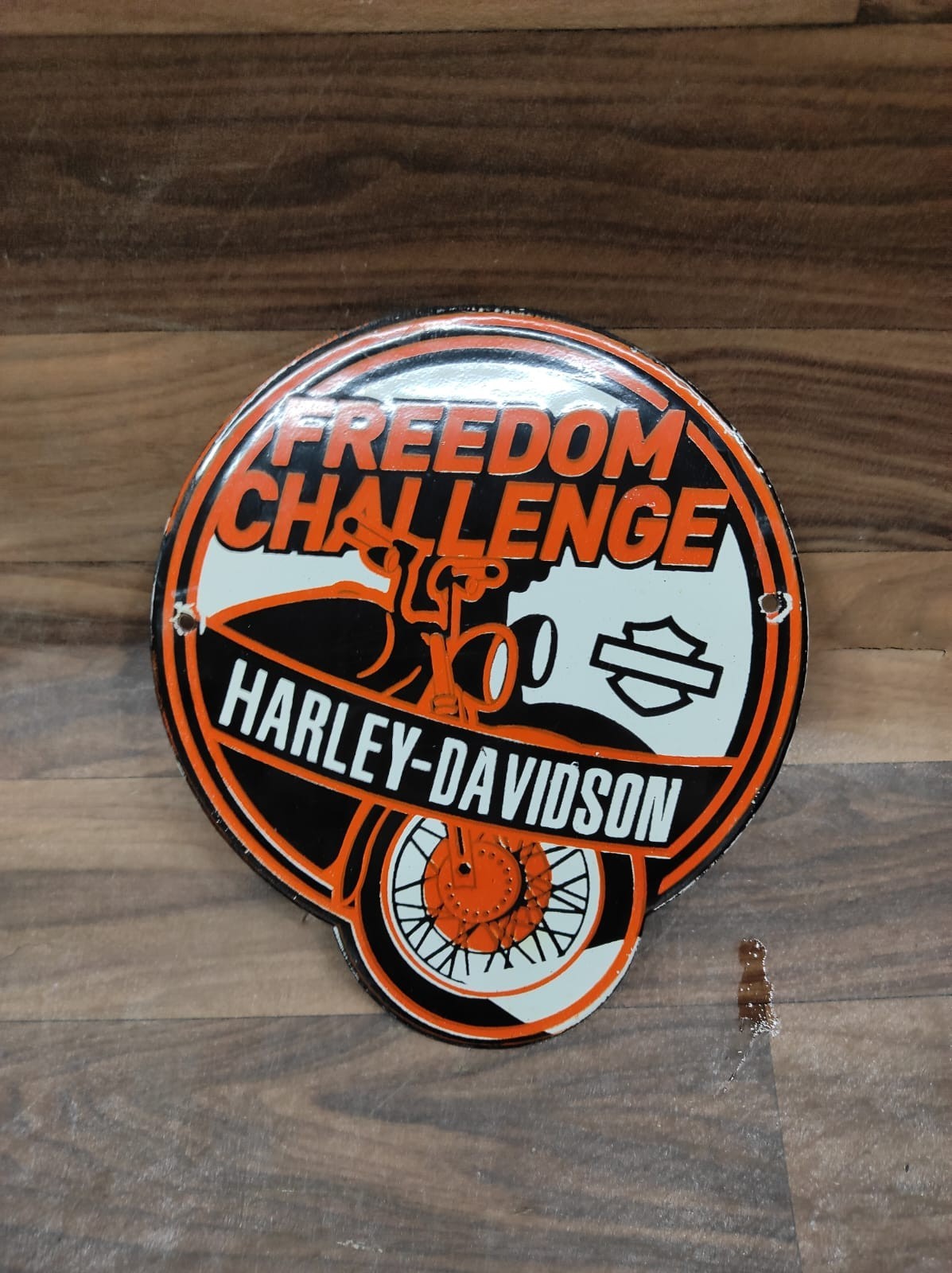 Porcelain Harley Davidson Freedom Enamel Metal Sign Plate Size 8″ x 7″ Inches