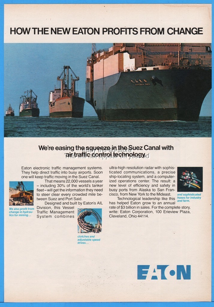 1979 EATON Corp Cleveland Ohio AIL Division Suez Canal Vessel Traffic System Ad