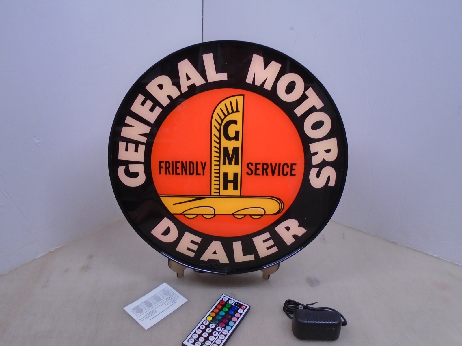 General Motors Old Logo Round LED Display lighted sign lightbox Wall Hanging