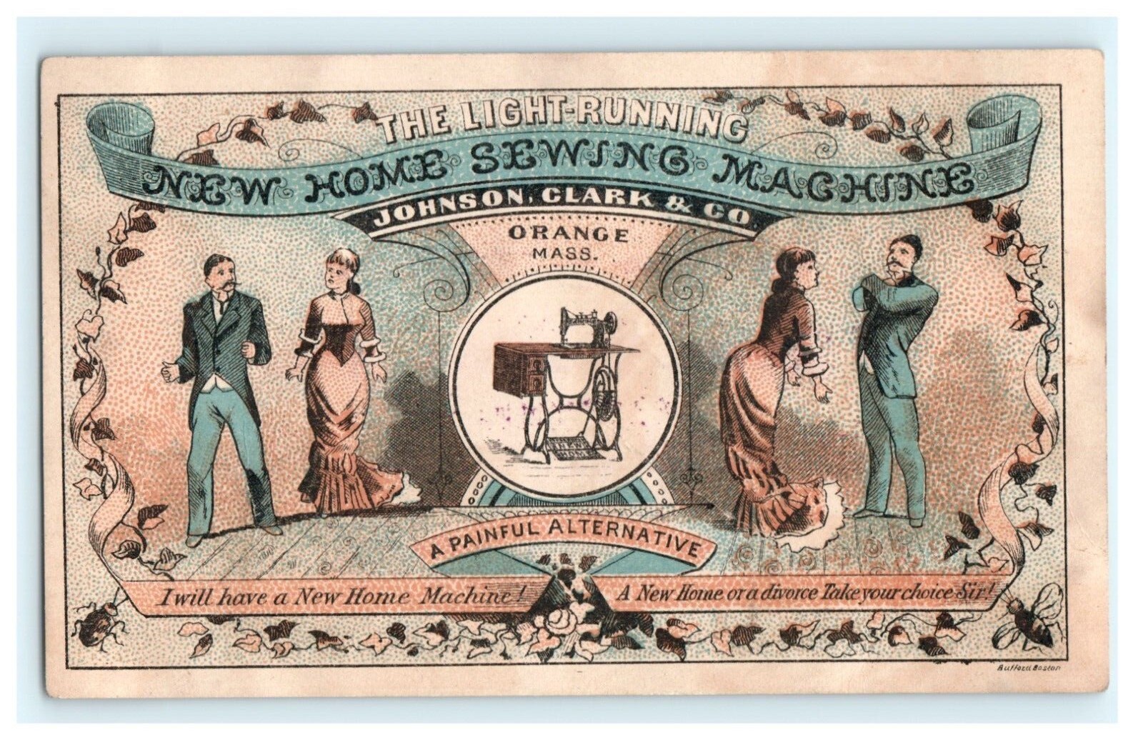 The Light Running New Home Sewing Machine John Clark & Co EL Catlin New Haven CT