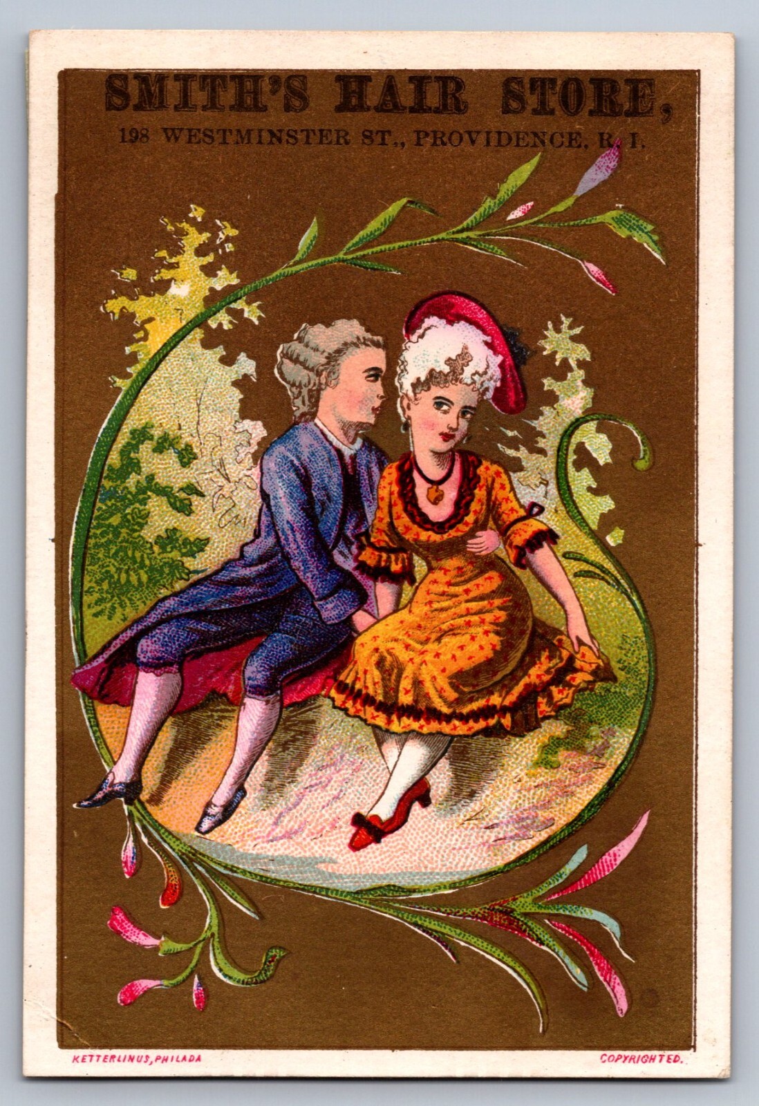 Victorian Trade Card Smith’s Hair Store Providence RI