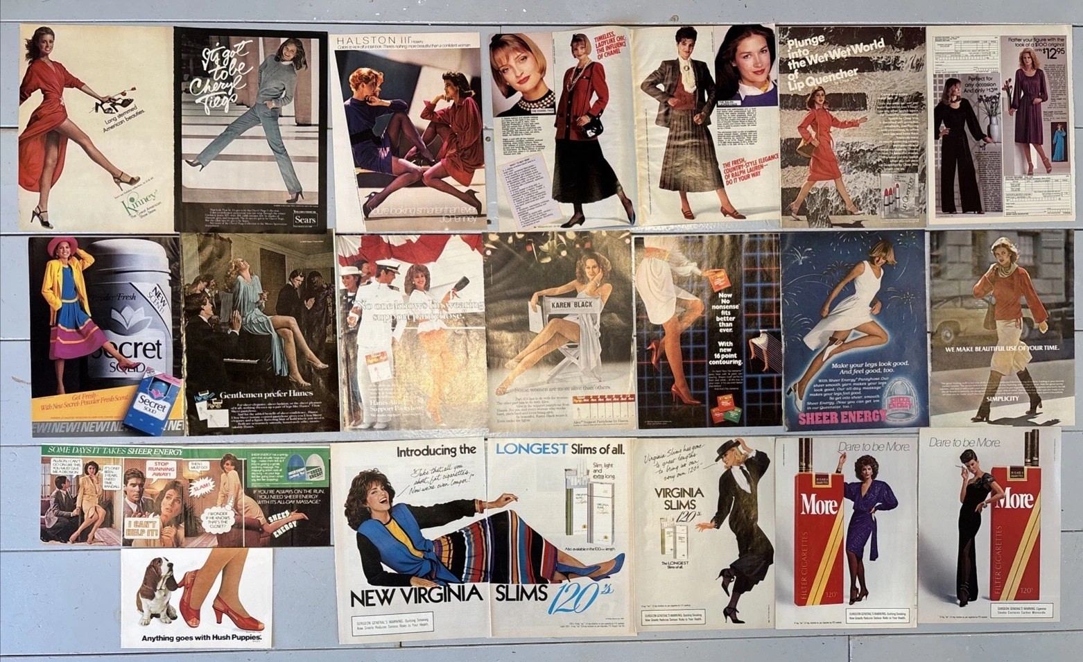 20 Vtg 1980s Magazine Print Ads Women High Heels Sexy Long Legs Hosiery
