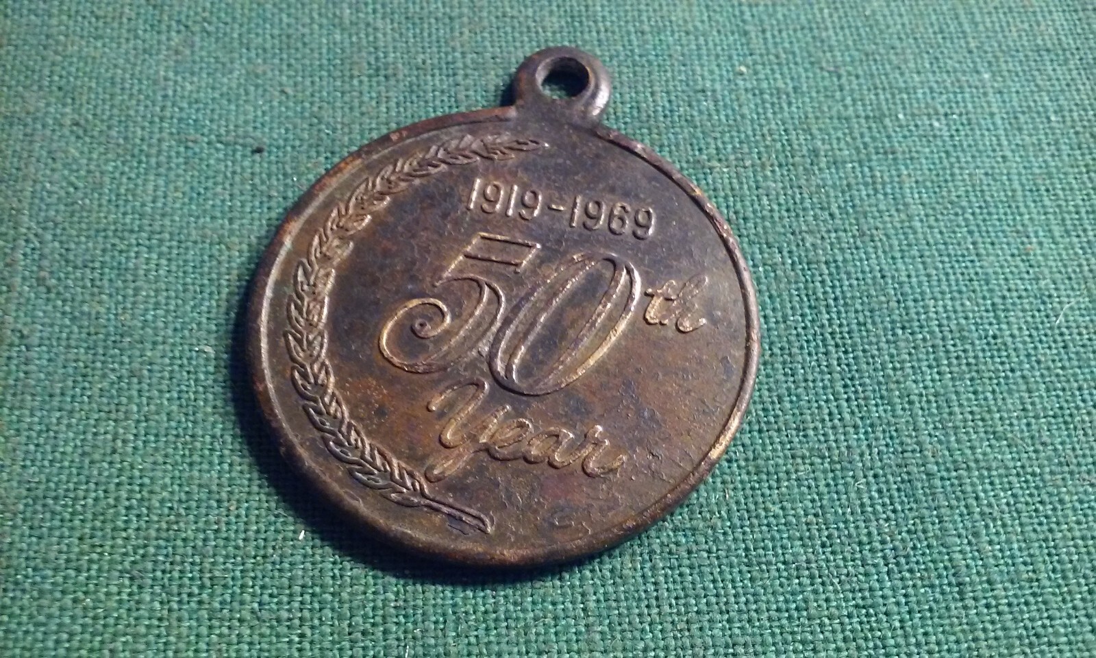 Walter Mortensen Assoc. Ins. Bakersfield 1969 50th Year Commemorative Bronze Fob