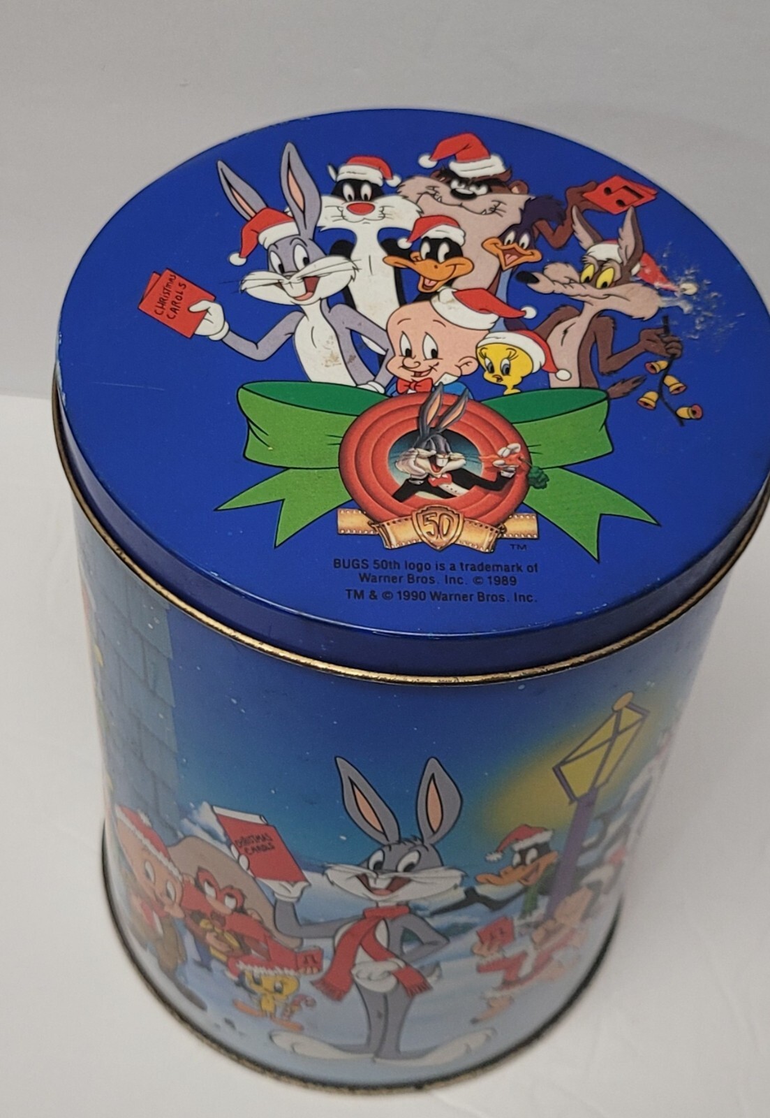 1990 BRACH’s HOLIDAY BUGS BUNNY & FRIENDS JELLIES COLLECTIBLE TIN