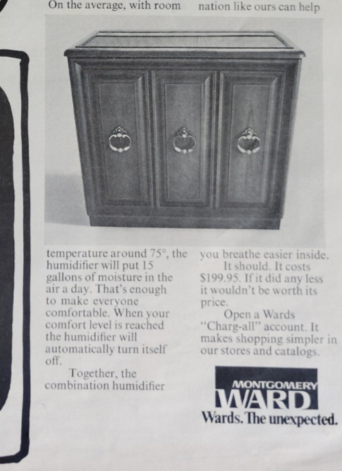 Vintage Ad Montgomery Wards Humidifier Electronic Air Cleaner