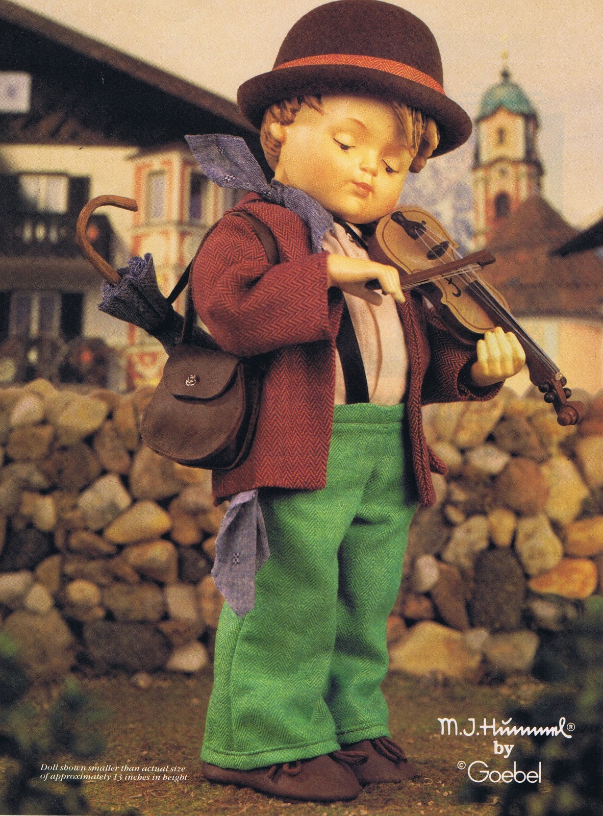 1990 Original Ad – THE M.J. HUMMEL DOLL by GOEBEL – “LITTLE FIDDLER”