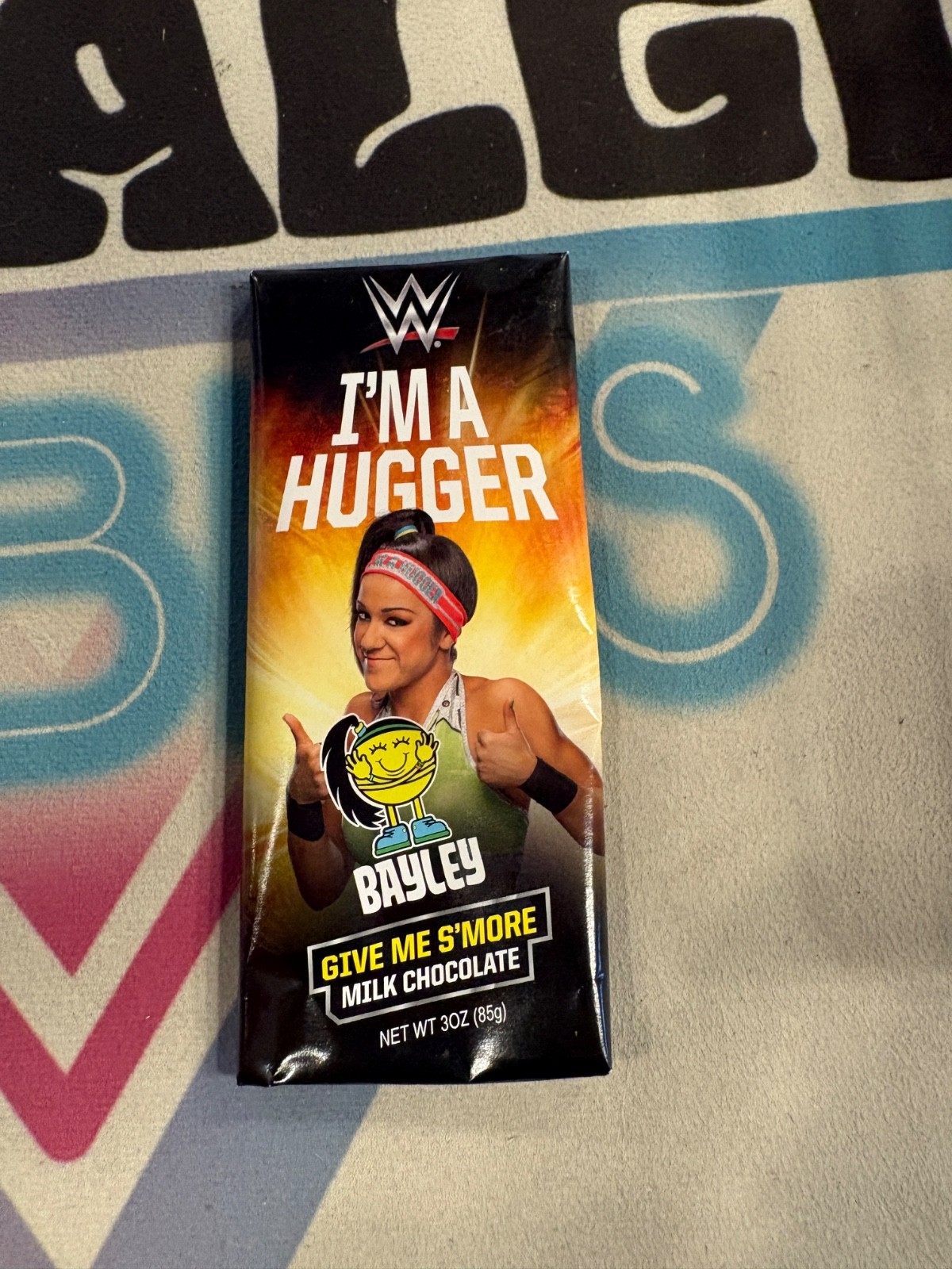 I’m a Hugger WWE Bayley Milk Chocolate Candy Wrapper Only (no chocolate)