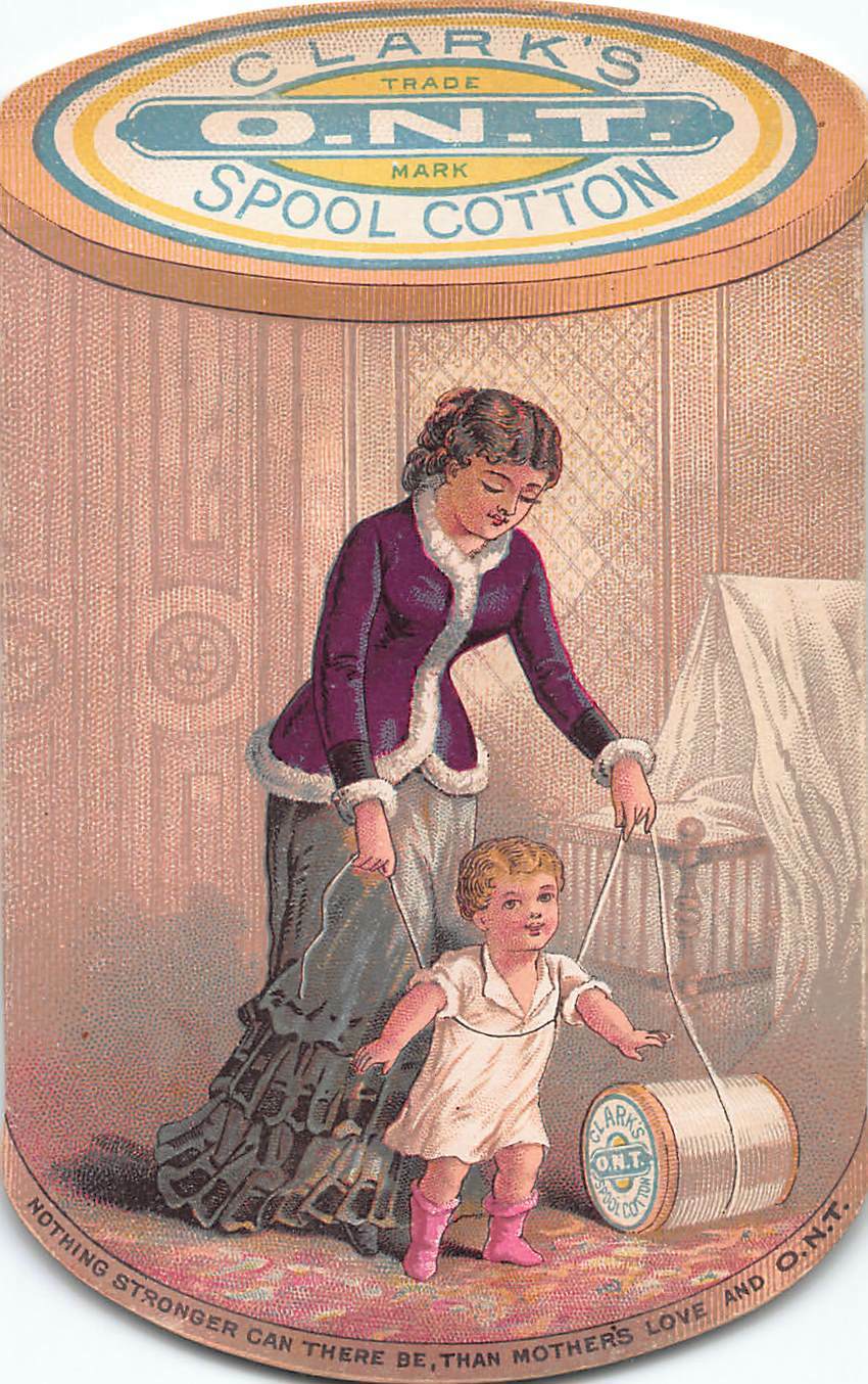 Clark’s Spool Cotton Thread, 19th Century Trade Card, Size:116 mm x 72 mm