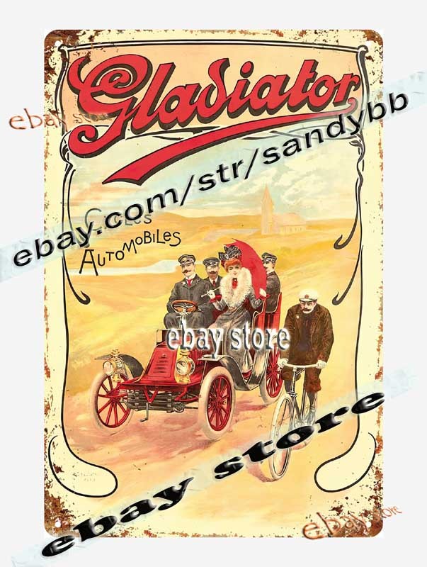 1900 Gladiator cycles automobile poster vintage Tin Sign man cave wall
