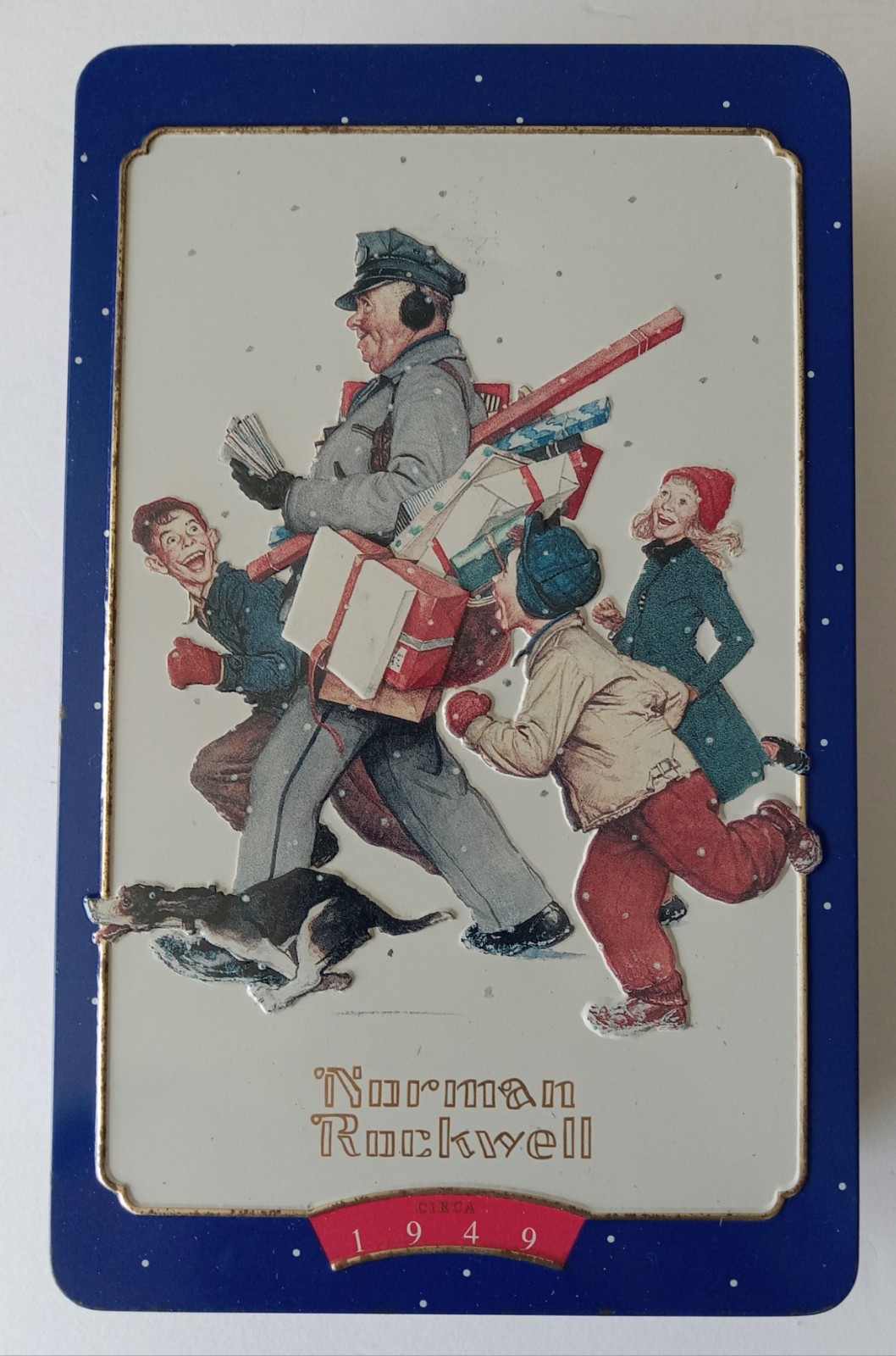 Norman Rockwell 1996 Limited Edition Snikers Mars, Inc. Colector’s Tin “Postman”