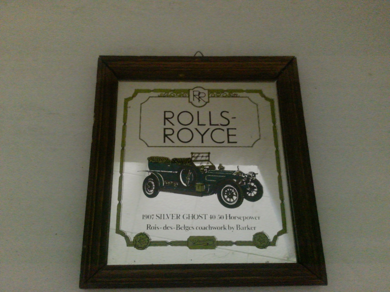Vintage Rolls-Royce advertising pub mirror 5 x 7 Inches 1980s