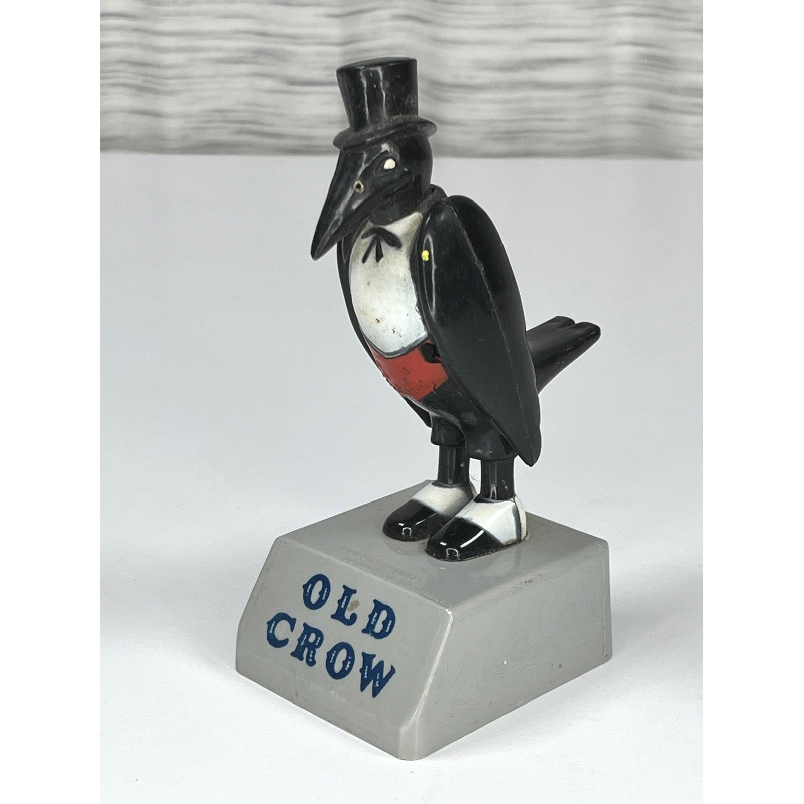 Vintage Old Crow Bourbon Whiskey Jubilee Figure Mascot Bar Statue 6 Inch