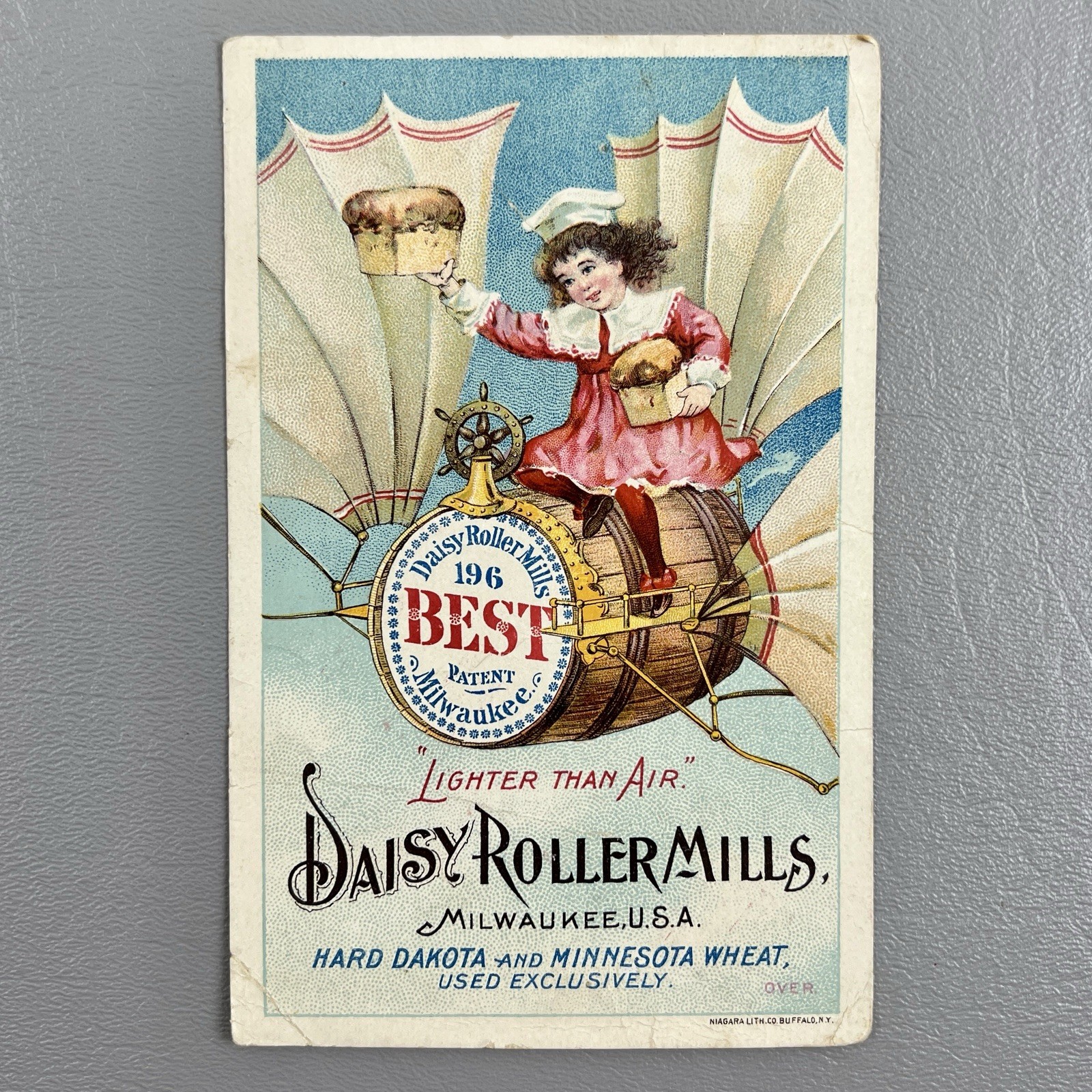 Victorian Trade Card Daisy Roller Mills Milwaukee WJ Convery Herkimer NY 5.5×3.5