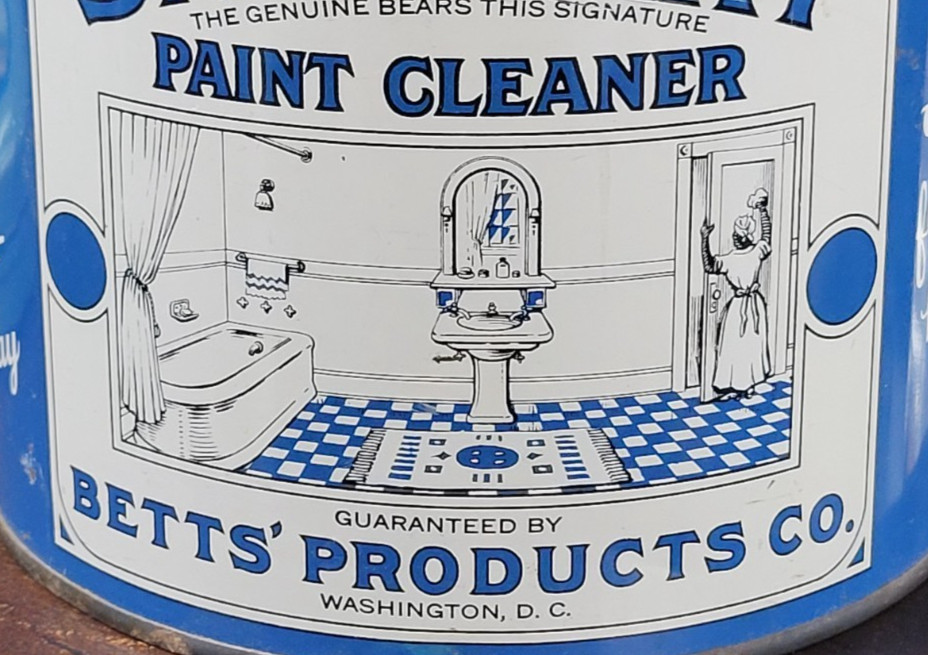 1920s Betts Sanitary Paint Cleaner Tin Can Washington DC Vintage Art Deco EXC