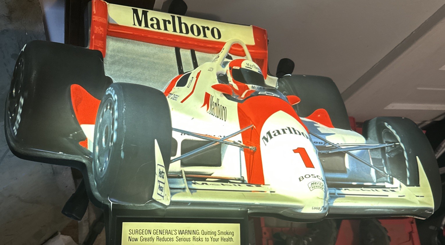 Vintage MARLBORO 1993 Light Up Formula 1 Car Sign Phillip Morris Indy Car 32×18