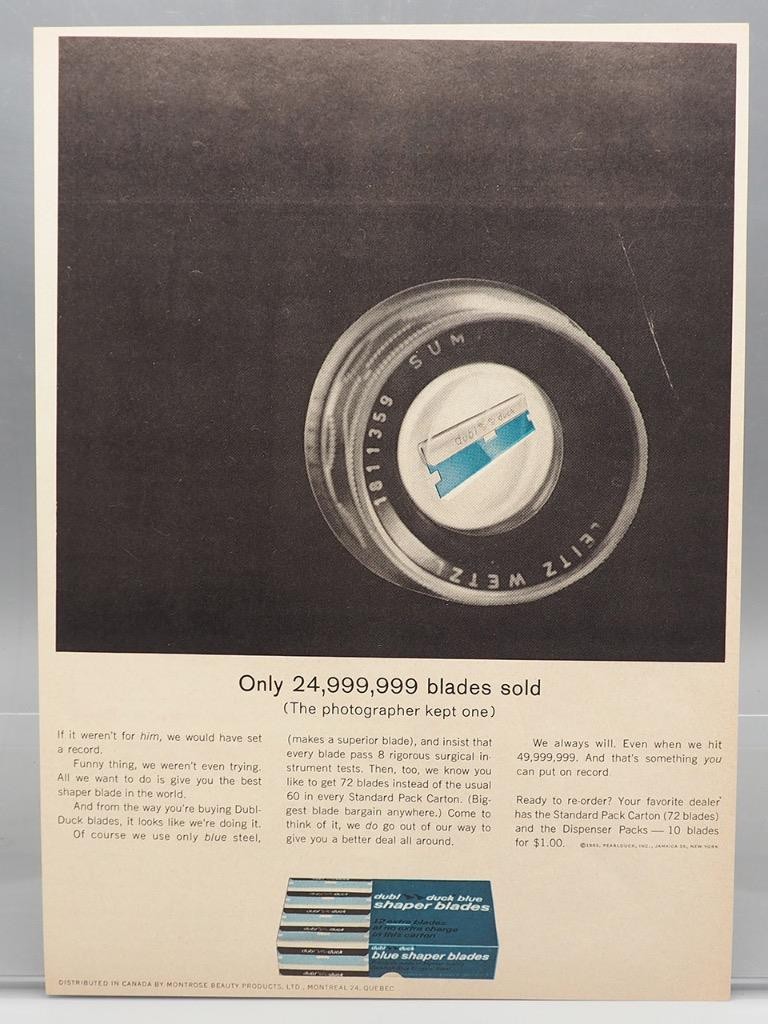 Magazine Ad Print Design Advertising Shaper Single Edge Razor Leitz Lens