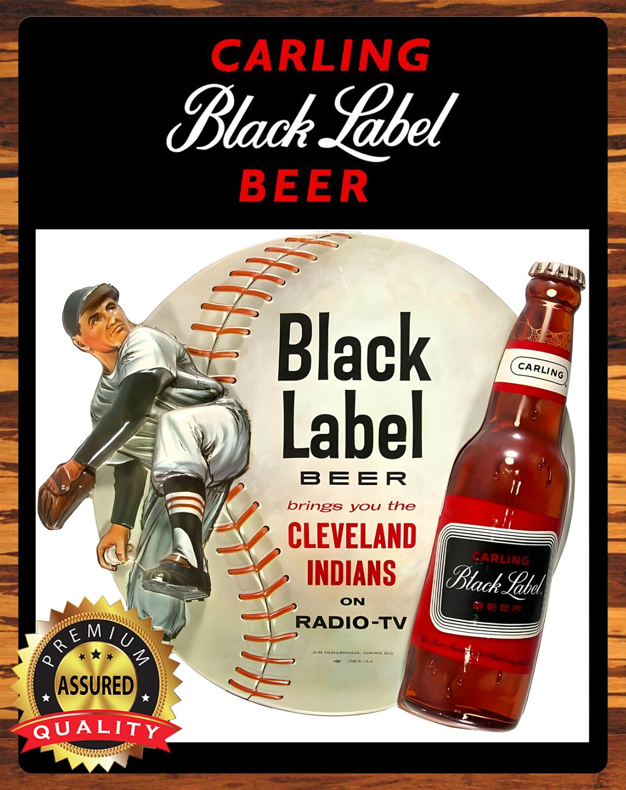 Carling Black Label Beer – Cleveland Indians – Metal Sign 11 x 14